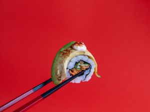 Avocado roll at Vegan Sushi Tokyo in Tokyo