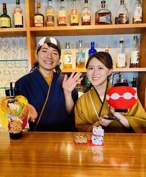 Two of the three owners and developers.   at Vegan Sushi Tokyo in Tokyo