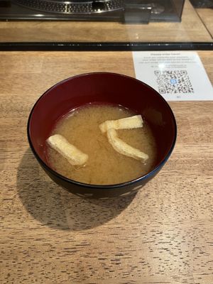 Miso soupp  at Vegan Sushi Tokyo in Tokyo