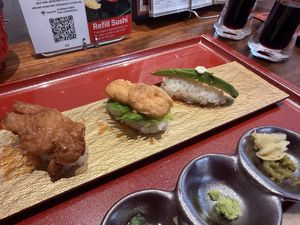 Refill sushi  at Vegan Sushi Tokyo in Tokyo