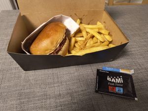 Burger and Fries  at SmackThat Smash Burger in Leipzig