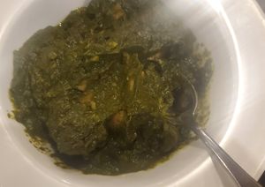 Mushroom in spinach gravy at The Park, Indian Restaurant by Ramada Tashkent in Tashkent