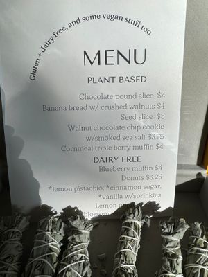 part of menu at Lady Blume Microbakery + Coffee in Cotati