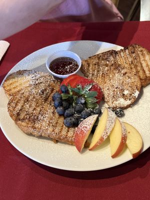 The vegan French Toast was amazing!  at Cake's Cafe in Santa Fe