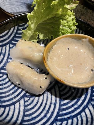 Dumplings. Sesame sauce    at Mandala in Bonn
