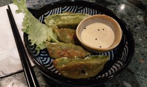 Green Gyoza at Mandala in Bonn
