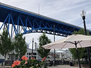 Across the street  at Cocky's Bagels & Bar in Cleveland