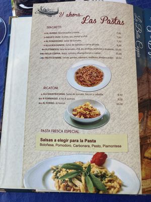 Menu  at Restaurante - Pizzeria La Bella Copia in Mijas