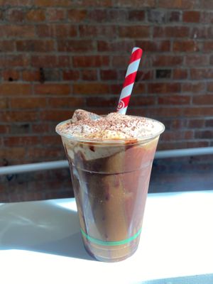 Coconut mocha cold-brew coffee at Frosty Moons in Whanganui