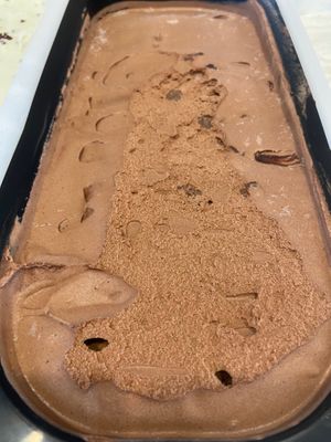 Kāpiti chocolate fudge brownie ice cream  at Frosty Moons in Whanganui