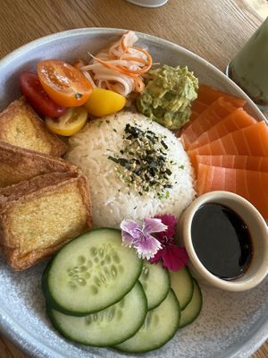Poke bowl  at Velicious Café in North Narrabeen