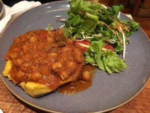 Baked sweet potato with chickpea sauce which was great! at Zenith in Hanoi