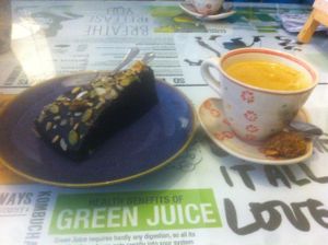 vegan dark chocolate cake at Zenith in Hanoi