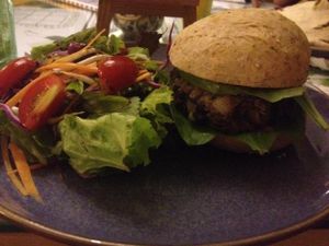 caramelised zucchini and black bean burger at Zenith in Hanoi