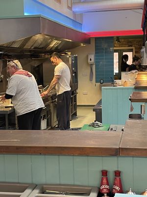 Open kitchenn  at The Storehouse Restaurant with Rooms in Orkney Islands