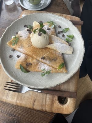 Vegan chocolate banana crepe  at meguri coffee  in Nikko