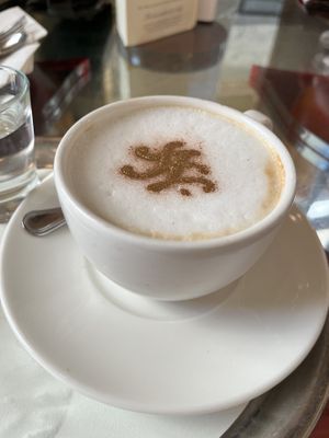 Oat cappuccino  at New York Cafe Budapest in Budapest