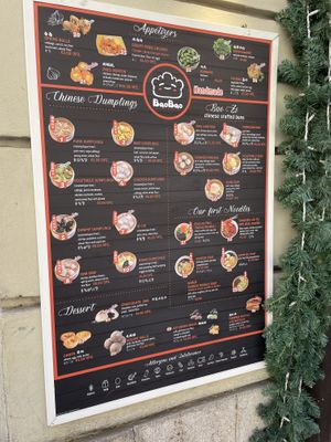 Menu with clearly labeled vegan options  at BaoBao - Spagna in Rome