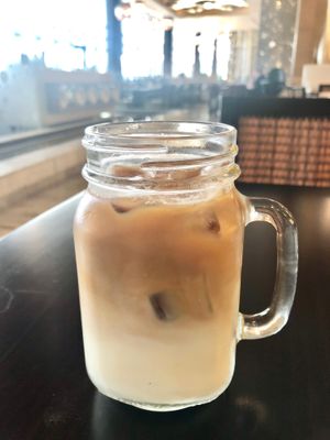 Iced soya latte at Khayal Restaurant in Abu Dhabi