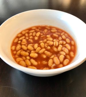 Baked beans  at Khayal Restaurant in Abu Dhabi