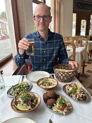 A tasty selection. Look at those Broad beans. Yum.  at Al-Shami in Oxford