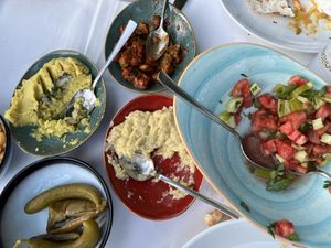 A variety of vegan mezzes    at Tarihi Park Adana Kebapçısı in Istanbul