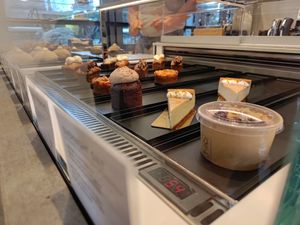 Show of all the cakes at NORS Bakery (White Rabbit Bakery) in Duebendorf