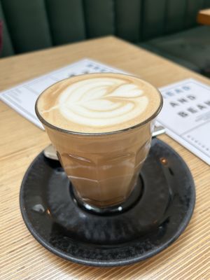 Oat chai lattee  at Bread & Bean in North London