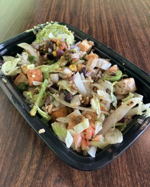 Create-Your-Own vegan bowl with tofu at Brito's Burrito in Minnetonka