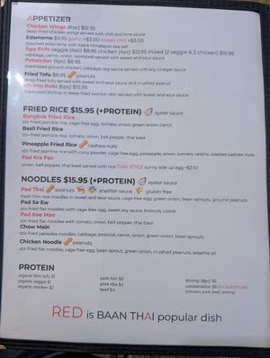 Updated menu at Baan Thai in Santa Maria