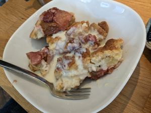 Cherry apple crumble with vanilla sauce, I think.  It was enormous. at Sattgrün - Hafen in Dusseldorf