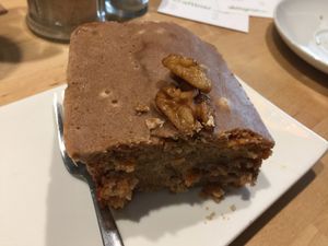 Carrot walnut cake! Yummy❤️ at Sattgrün - Hafen in Dusseldorf