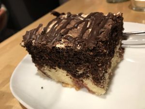 Cherry marble chocolate cake at Sattgrün - Hafen in Dusseldorf