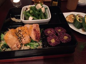Vegan sushi bento  at Yamamori Noodles in Dublin