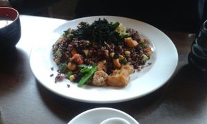 Vegetable topped rice  at Yamamori Noodles in Dublin