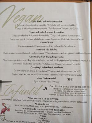 Carta vegana, no hace falta pedir todo de aquí at Delta Hotel in Deltebre