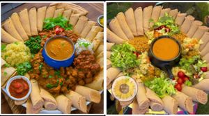 Injera meal at Sava - מסעדה אתיופית in Hadera