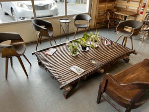 Garage turned coffee shopp  at Compass Coffee Roasting in Vancouver