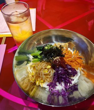 Vegan plate and chawari at Ningen Restaurant in Tokyo