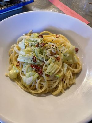 Ran out of the vegan plate option when we were there and offered to make a pasta dish instead, it was good  at Ningen Restaurant in Tokyo