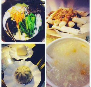 noodle soup, steamed buns, rice rolls, congee at Jade Vegetarian - Jane Heart in Kowloon