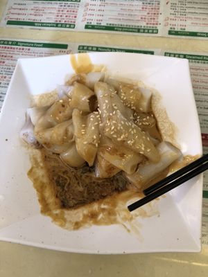 Cheung fan in peanut and soy sauce  at Jade Vegetarian - Jane Heart in Kowloon