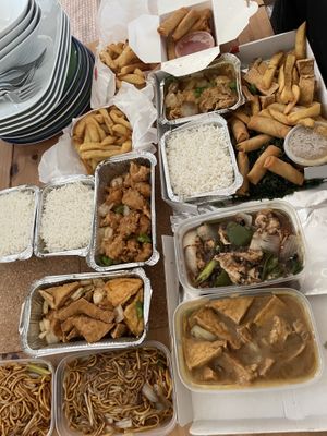 Tofu and mock chicken dishes   at Lotus Leaf in Birtley