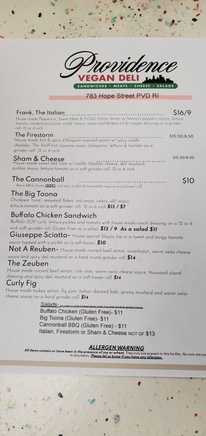  at Providence Vegan Deli in Providence