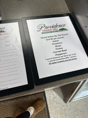 Menu  at Providence Vegan Deli in Providence