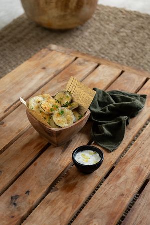 Fried zucchinis at Elamu Lombok in 