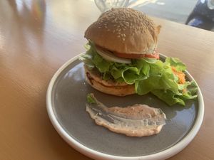Veggie burger   at V-Tribe in Chiang Mai