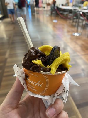 Vegan flavours: chocolate and mango   at Venchi in Venice