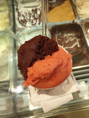 Strawberry and dark chocolate at Venchi in Venice