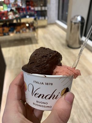 80% chocolate and strawberry 😍 at Venchi in Venice